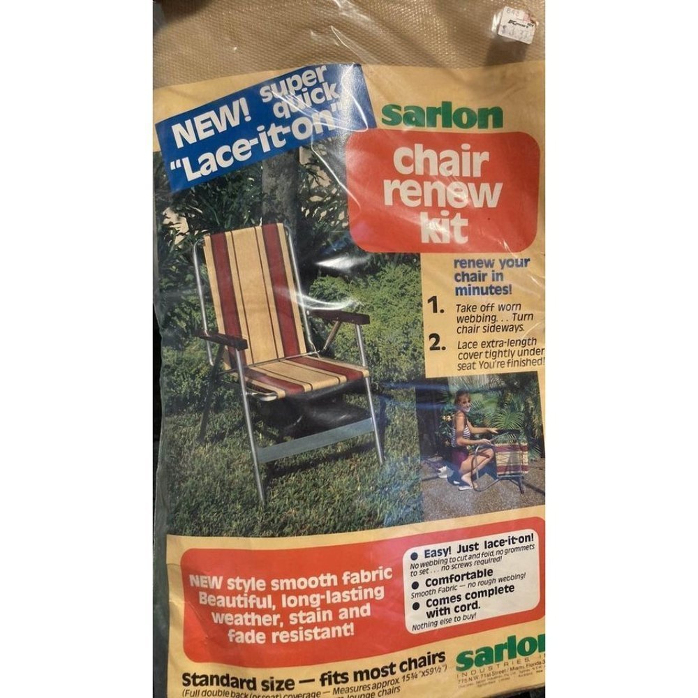 Original‎ Sarlon Vintage Lawn Garden Renew Lounge Chair Webbing Kit-orange 352
